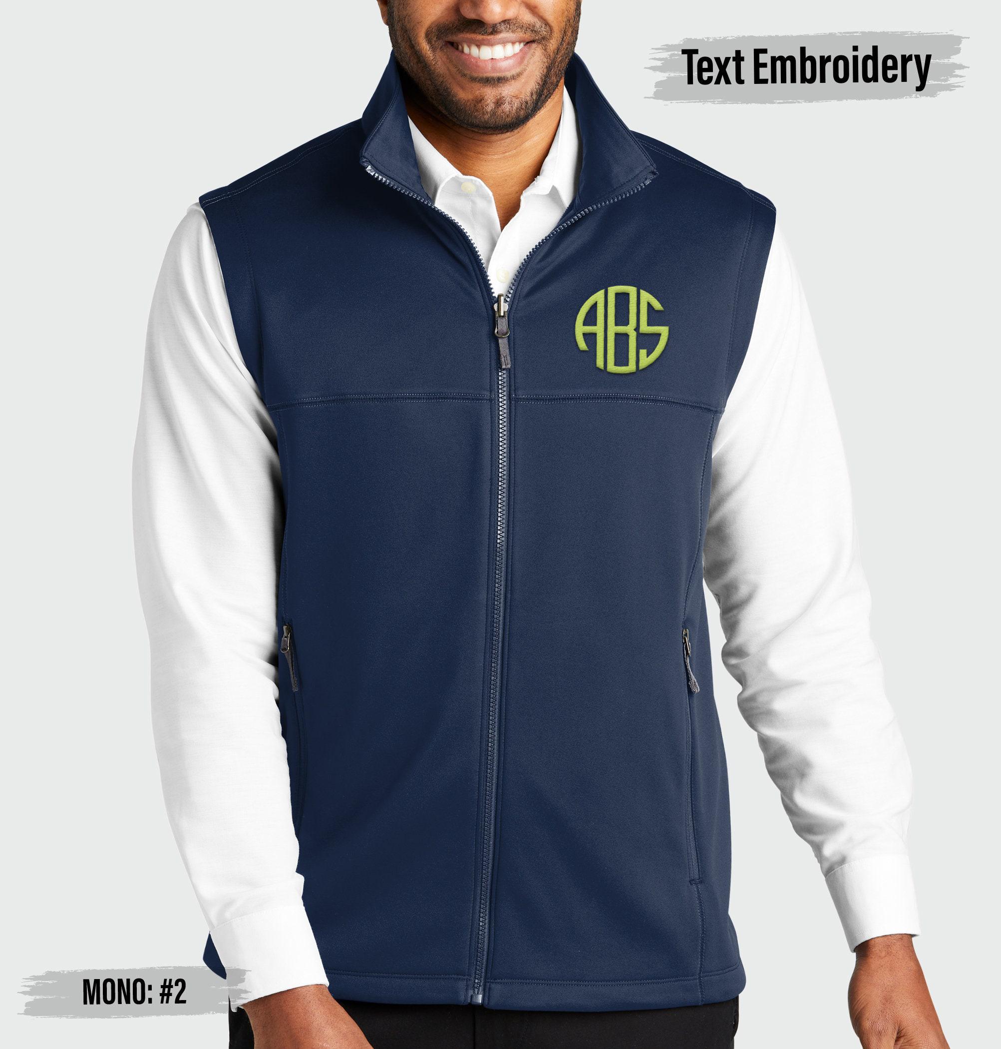 Custom Embroidered Fleece Vest, Personalized Monogrammed