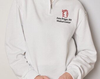 Embroidered Quarter Zip Cardiologist Sweatshirt, Cath Lab