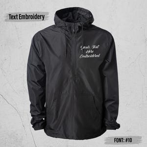 Custom Monogram Quarter Zip Pullover Jacket, Personalized Half Zip Windbreaker Jacket, Lightweight Hooded Quarter Zip Windbreaker EXP54LWP