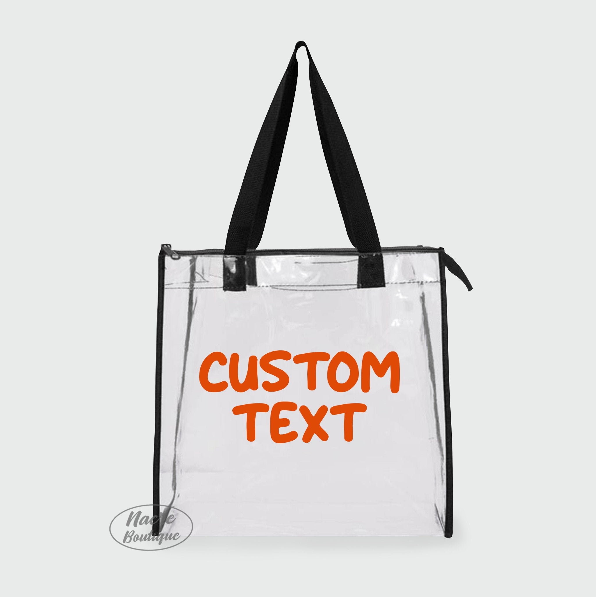 Custom Upright Clear Tote Bags