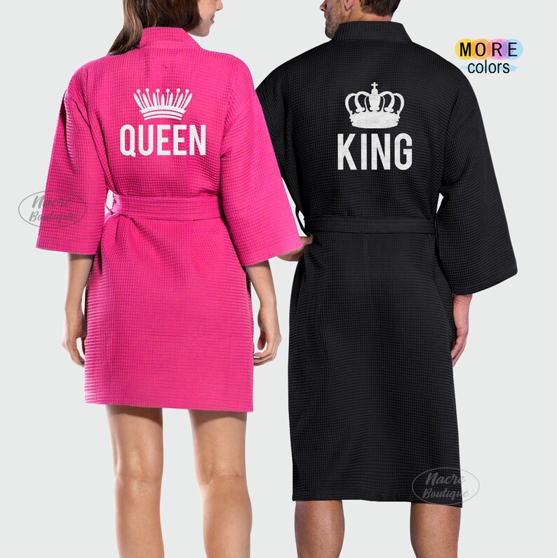 king and queen silk robes