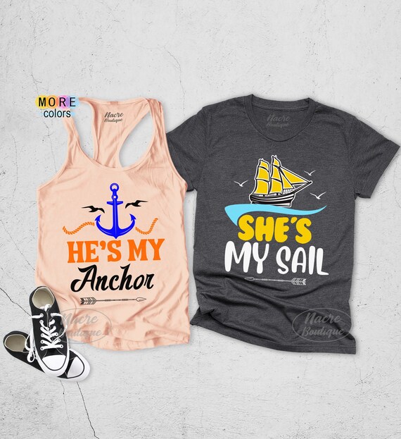Mens She's My Sail He's My Anchor Matching Couples T-Shirts Mens She's My Sail He's My Anchor Matching Couples T-Shirts