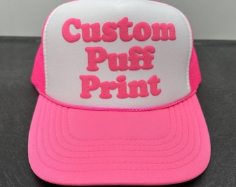 Custom Foam Trucker Hats, Personalized Baseball Caps, Custom Puff Print Trucker Hats, Custom Caps, Unisex Foam Trucker Hats, 3D Puff Print