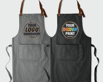 Custom Print Apron, Custom Embroidered Apron, Custom Logo Apron, Custom Text Apron, Personalize Apron, Custom Apron Men, Custom Apron Women