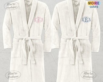 Custom Embroidery Robe, Personalized Embroidered Robe, Christmas Gift, Embroidered Plush Robe, Customize Bath Robe, Micro Fleece Spa Robes