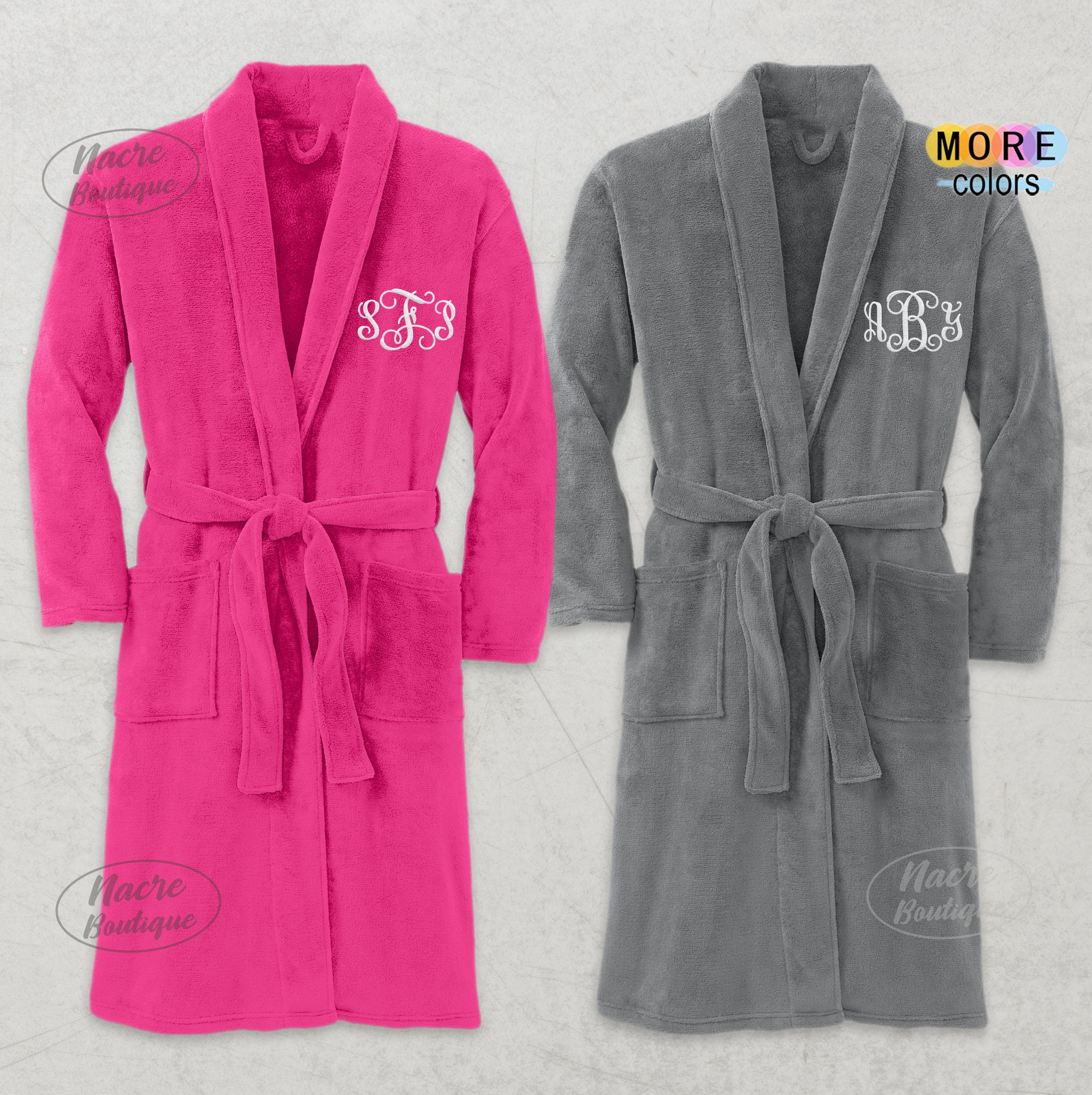 Custom Embroidered Robe Personalized Robe Embroidered Plush Etsy