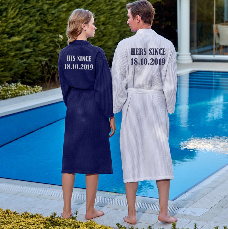 Mr and Mrs Robes Couple Matching Waffle Robes Custom Waffle Etsy