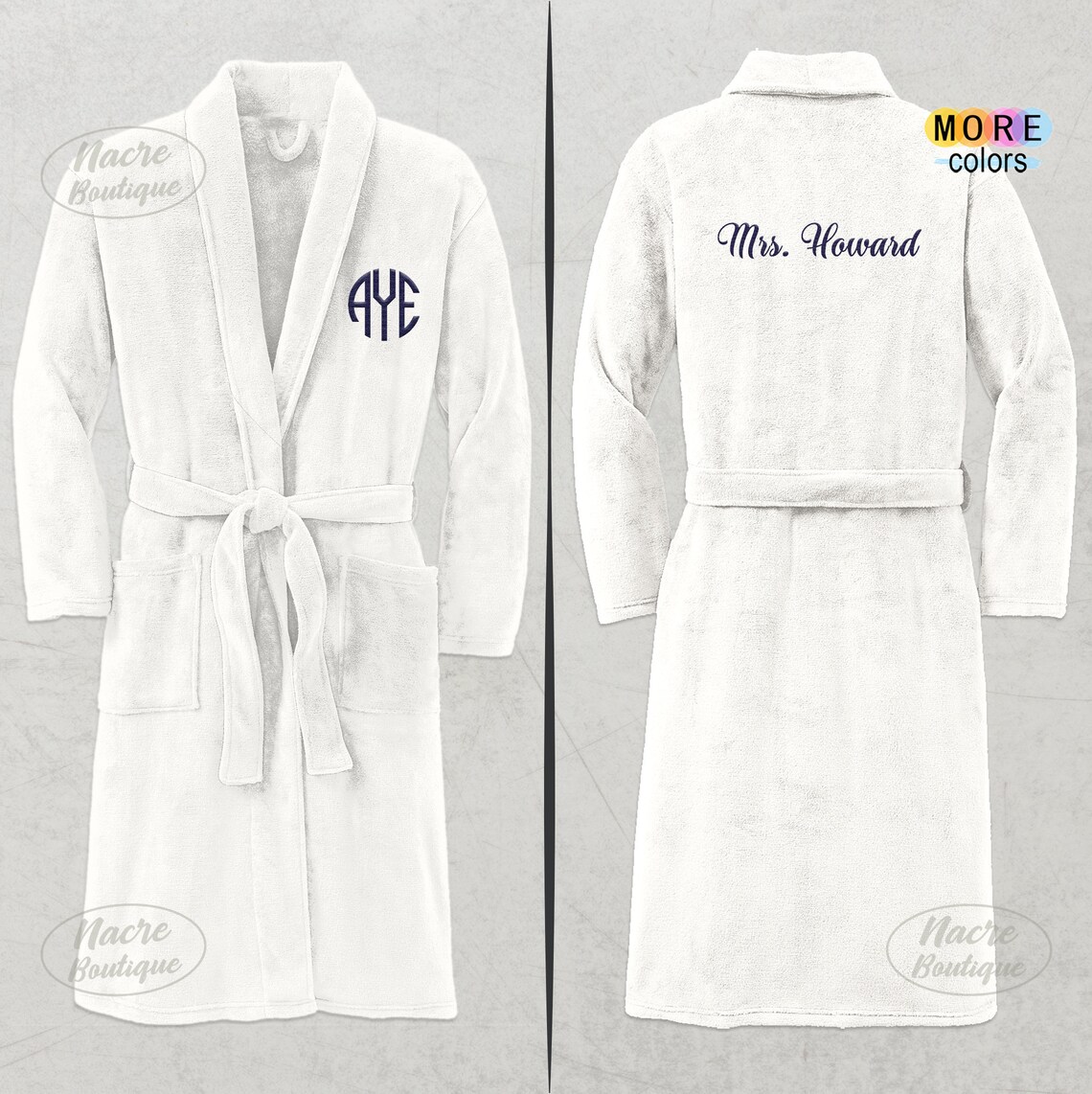 Custom Embroidered Robe Personalized Robe Mr and Mrs Robes - Etsy