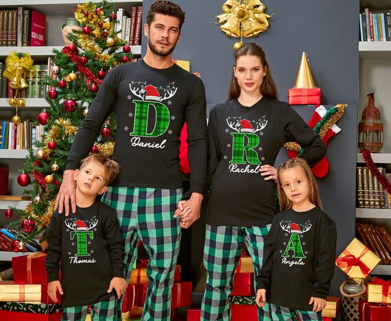 Family christmas pajamas personalized sale