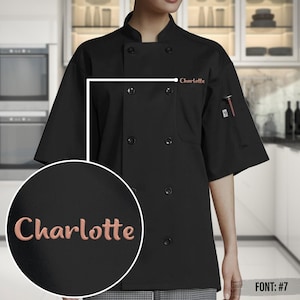 Custom Embroidered Chef Coat, Monogrammed Chef Coat, Custom Embroidery Chef Coat, Personalized Chef Coat, Custom Chef Jacket image 9