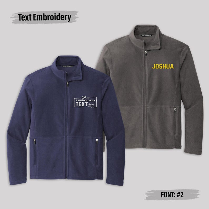 Custom Embroidered Microfleece Jacket, Personalized Full Zip Jacket ...