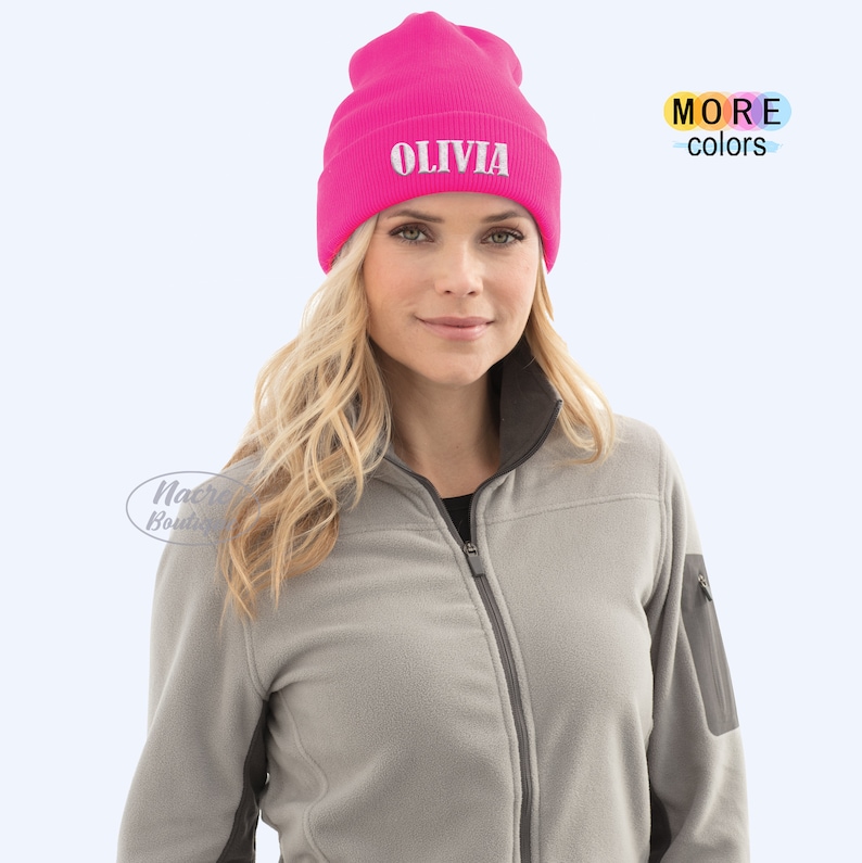 Custom Embroidery Knit Beanie Hat Personalized Embroidery Etsy