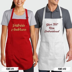 Custom Embroidered Apron, Custom Monogrammed Apron, Custom Text Apron, Personalize Apron, Custom Apron Men, Custom Apron Women, Gift For Her image 5