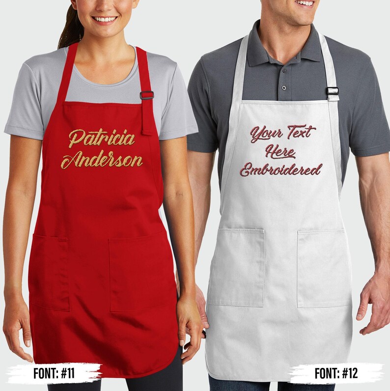 Custom Embroidered Apron, Custom Monogrammed Apron, Custom Text Apron, Personalize Apron, Custom Apron Men, Custom Apron Women, Gift For Her image 5