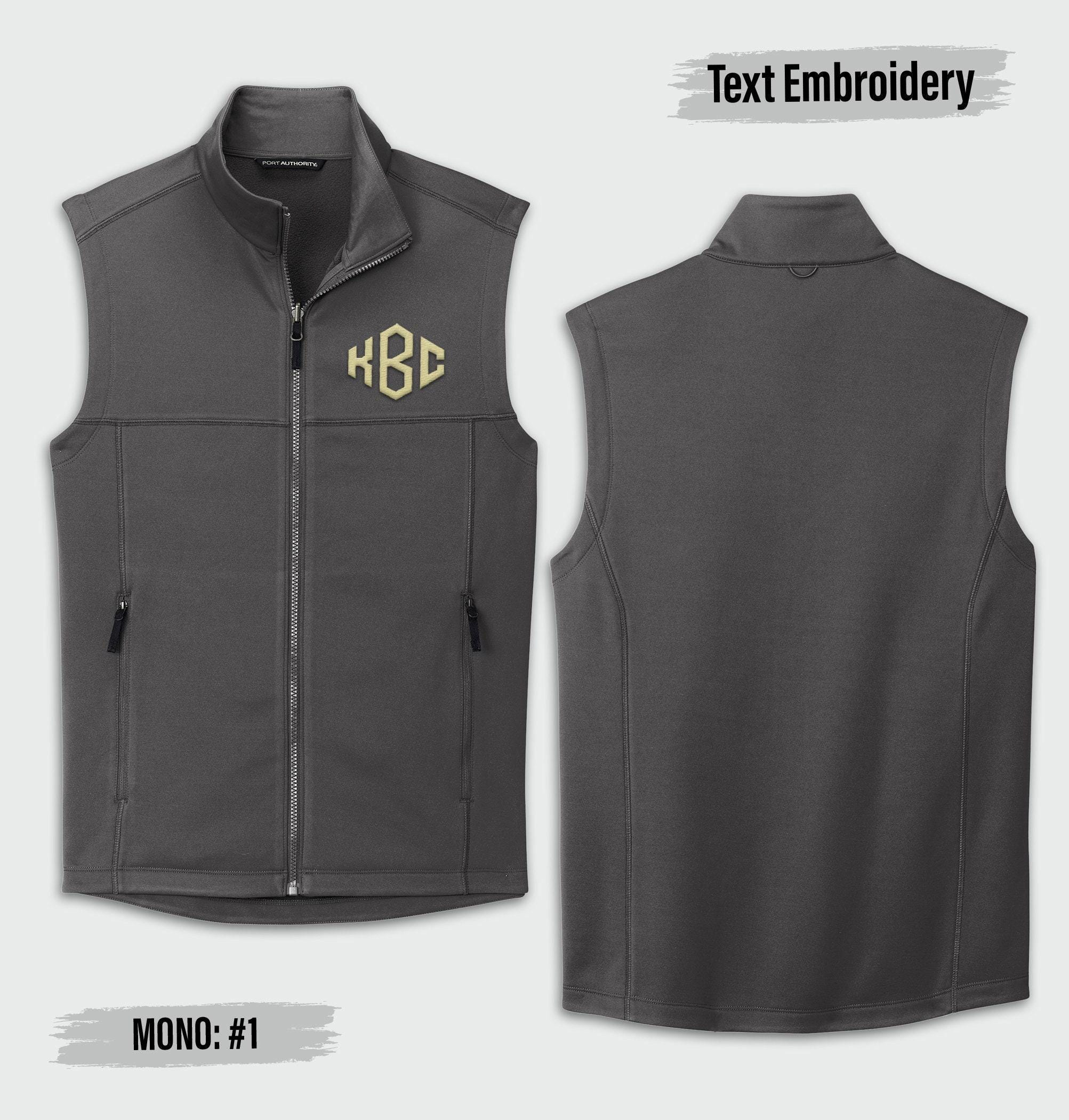 Custom Embroidered Fleece Vest, Personalized Monogrammed 