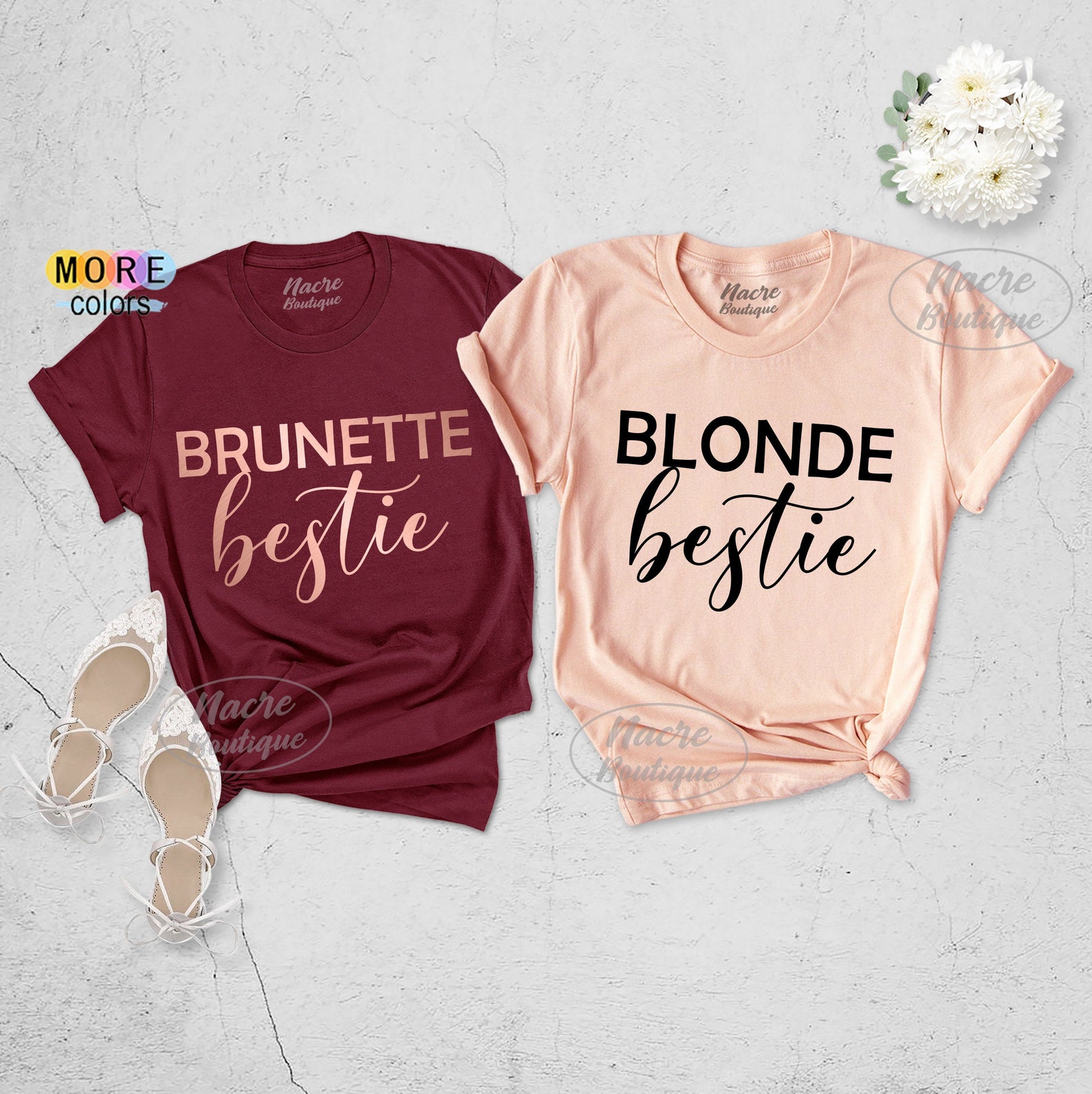 Brunette Bestie Blonde Bestie Best Friends Shirts Best Etsy