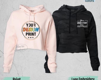 Custom Crop Hoodie, Personalized Embroidery Crop Hoodie, Make Your Own Hoodie, Personalized Hoodies, Embroidered Hoodies