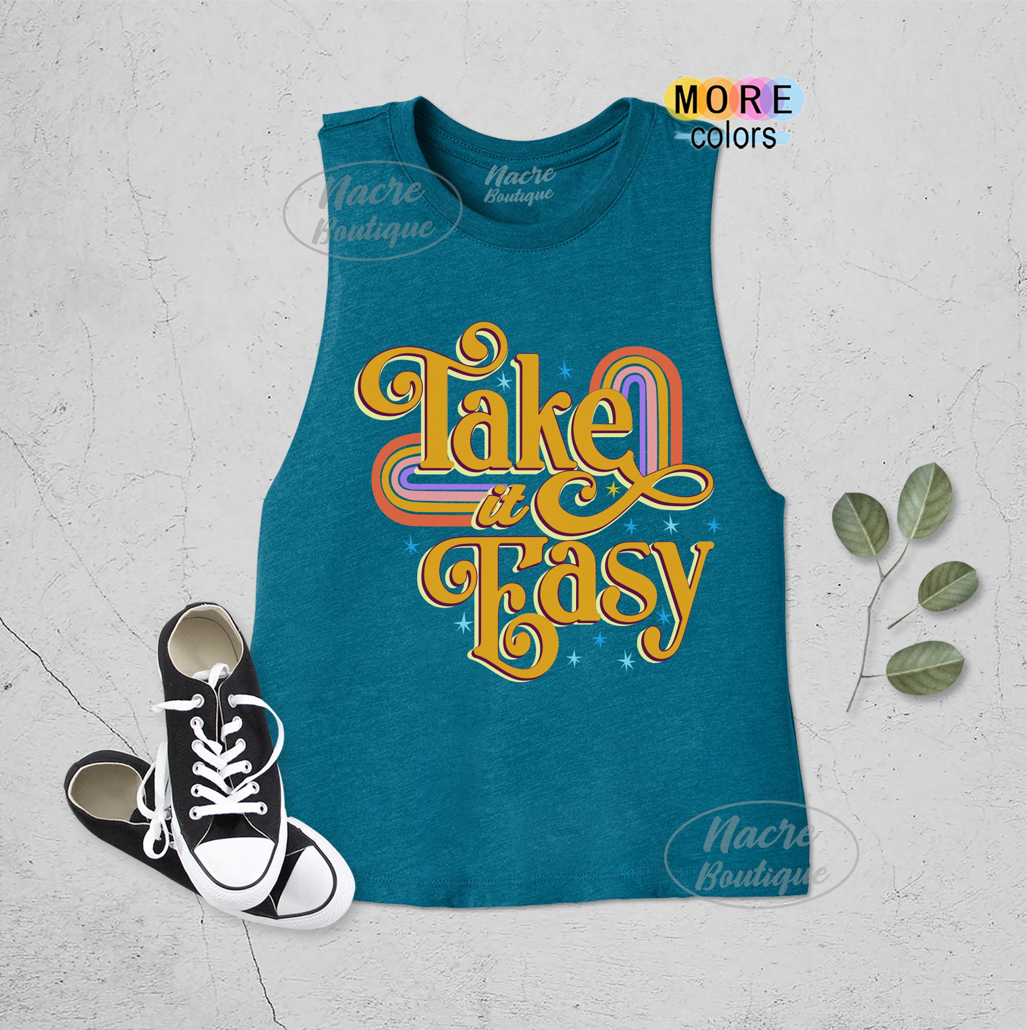 Take It Easy Tank Top, 70s Tees, Hippie Tanks, Take It Easy