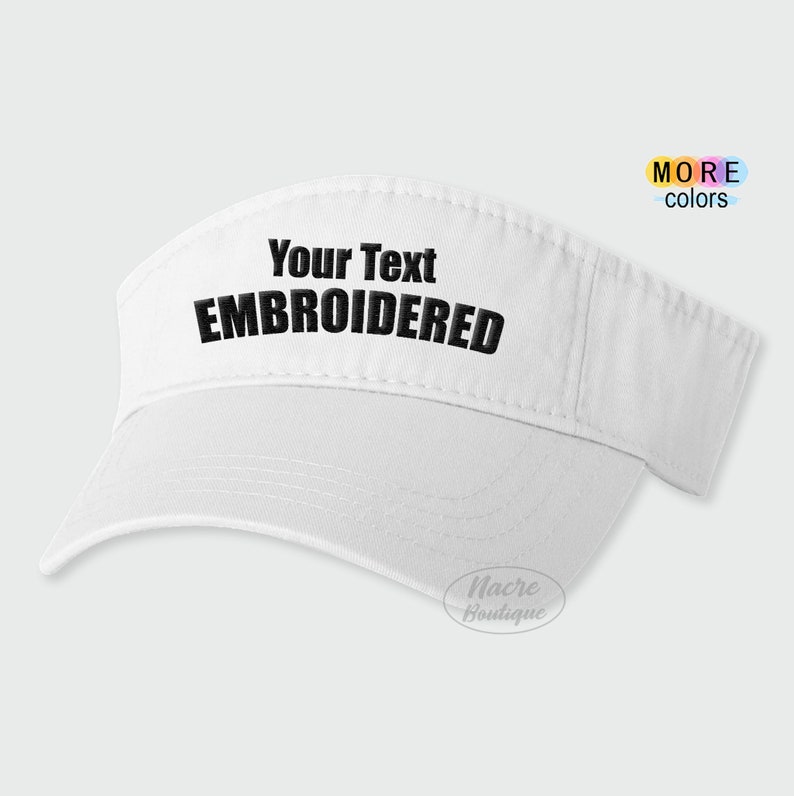 Custom Visor Hat Custom Text Custom Embroidery Hat Etsy