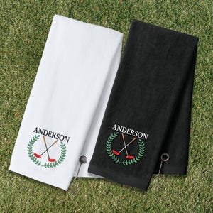 Personalized Golf Towel, Embroidered Golf Towel, Groomsmen Gift, Custom Golf Towel, Father's Day Gift, Sports Fan Towel (TW50) image 9