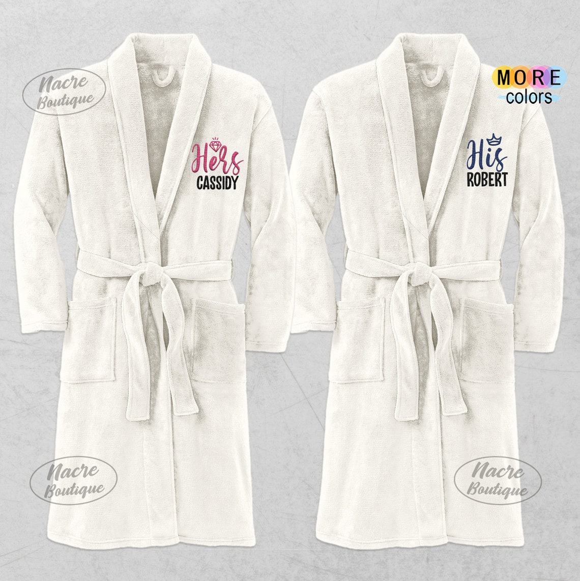 His and Hers Robe Personalized Embroidery Robes Anniversary Etsy