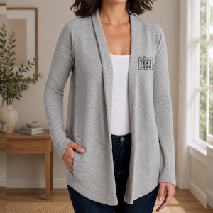 Custom Embroidered Sweater, Women's Interlock Cardigan, Monogram Ladies Jacket for Nurses