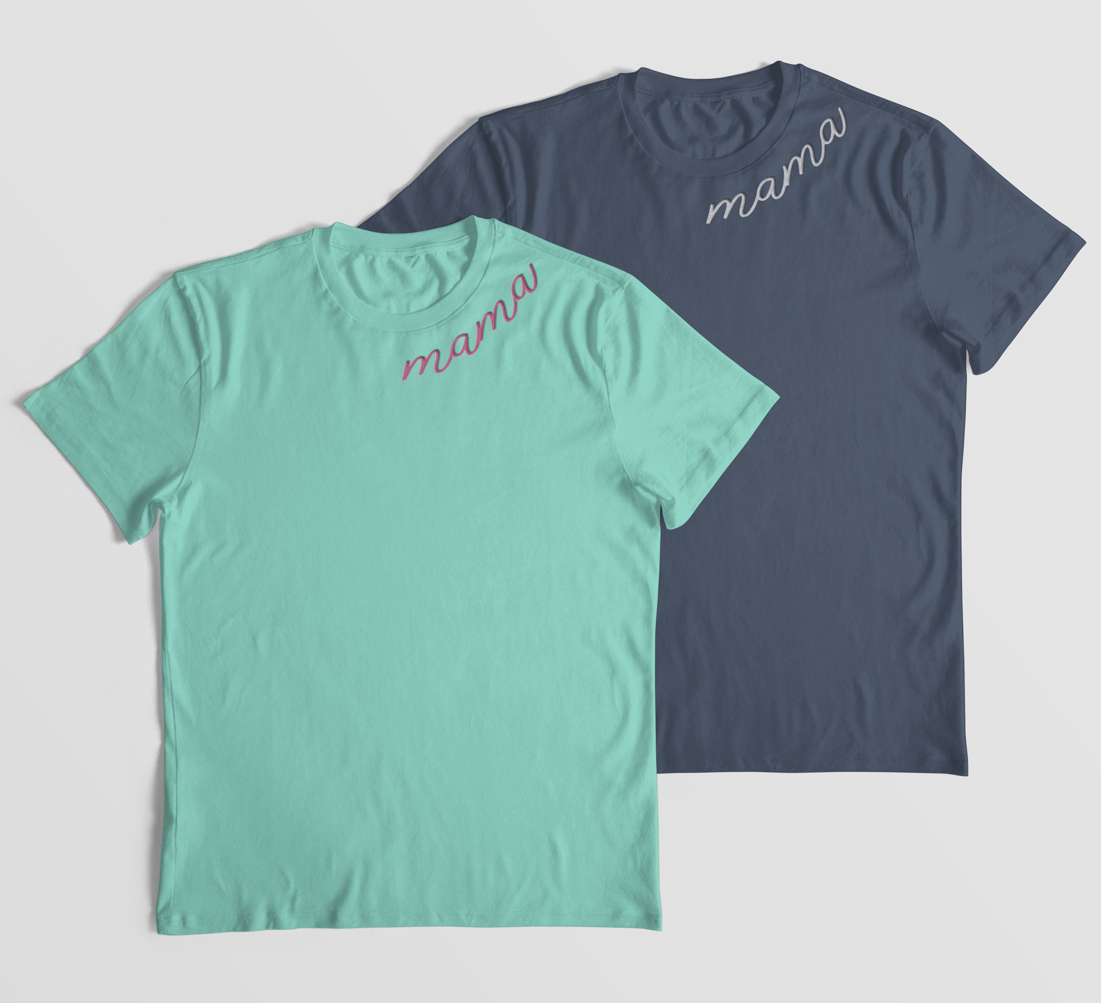 Mama Shirt, Embroidered Mama Shirt, Mama on Neckline Mama Shirt, Embroidered Mama Shirt, Mama on Neckline