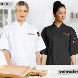 Custom Embroidered Chef Coat, Monogrammed Chef Coat, Custom Embroidery Chef Coat, Personalized Chef Coat, Custom Chef Jacket image 1