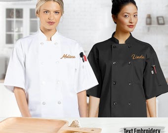 Custom Embroidered Chef Coat, Monogrammed Chef Coat, Custom Embroidery Chef Coat, Personalized Chef Coat, Custom Chef Jacket