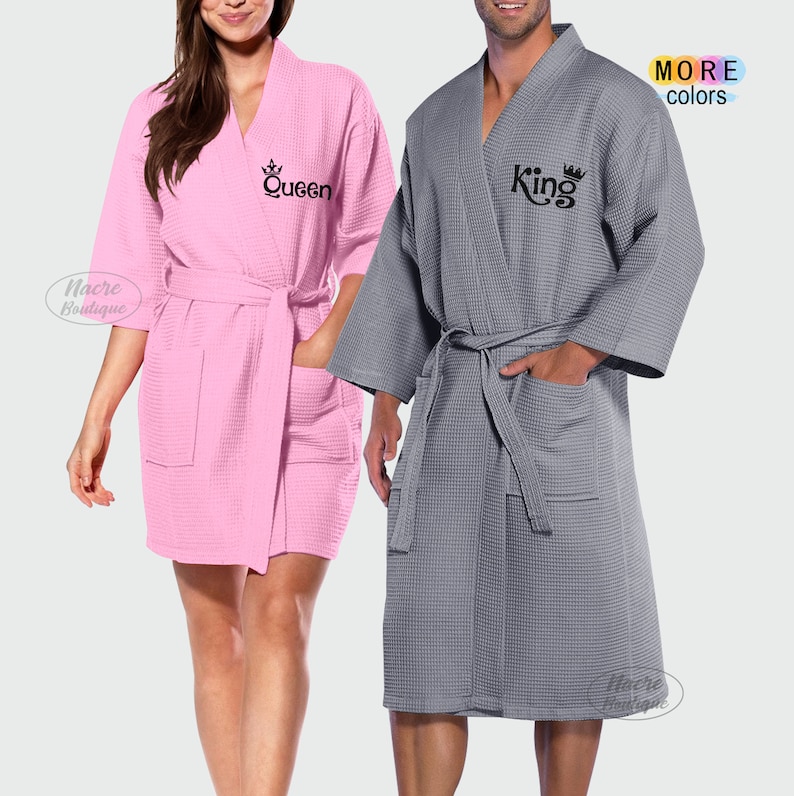 King and Queen Robes Couple Matching Robes Personalized Etsy