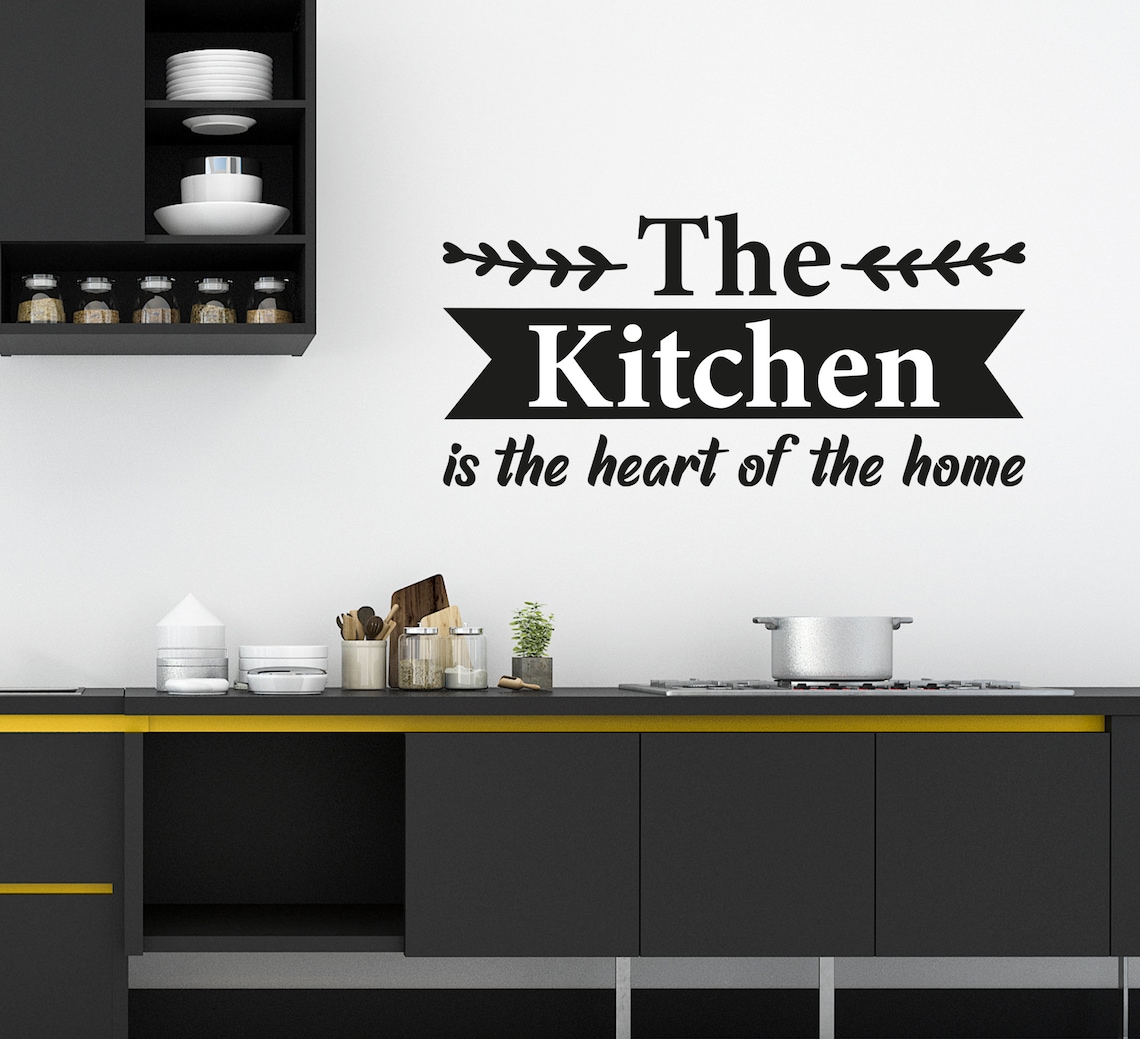 The Kitchen is The Heart of The Home Wall Decal Kitchen Wall | Etsy