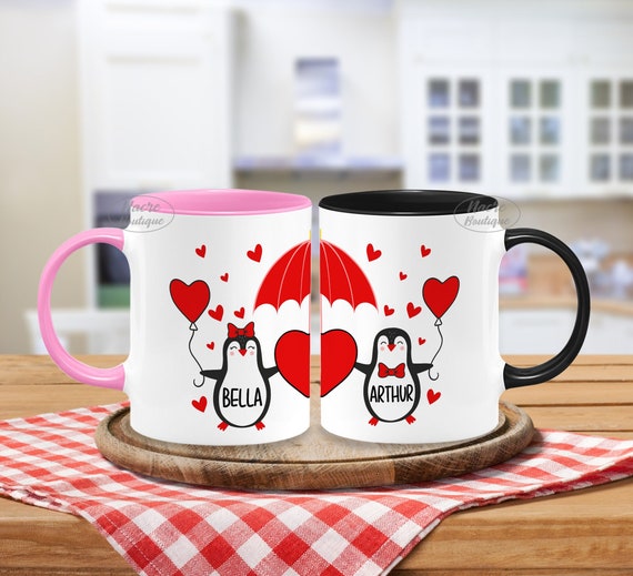 Valentine's Day Mug Penguin Couple Mug Matching Couple -  Singapore