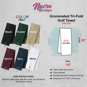 Personalized Golf Towel, Embroidered Golf Towel, Groomsmen Gift, Custom Golf Towel, Father's Day Gift, Sports Fan Towel (TW50) image 2
