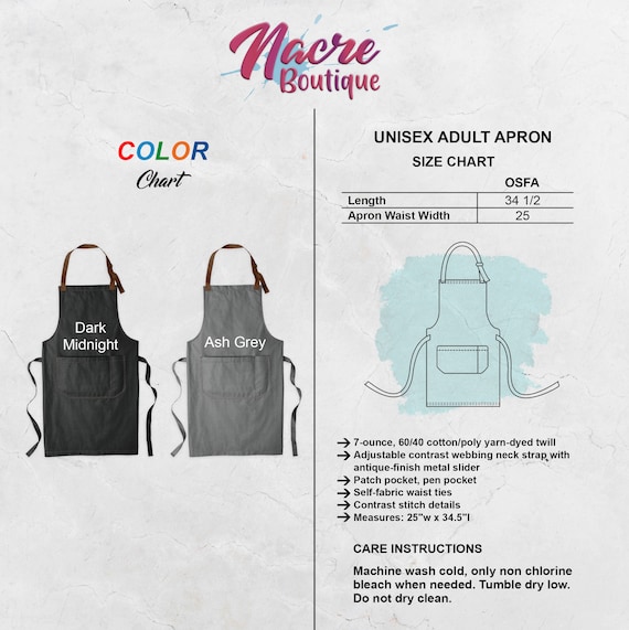 Home & Living Aprons Machine embroidery long apron with pockets hostess