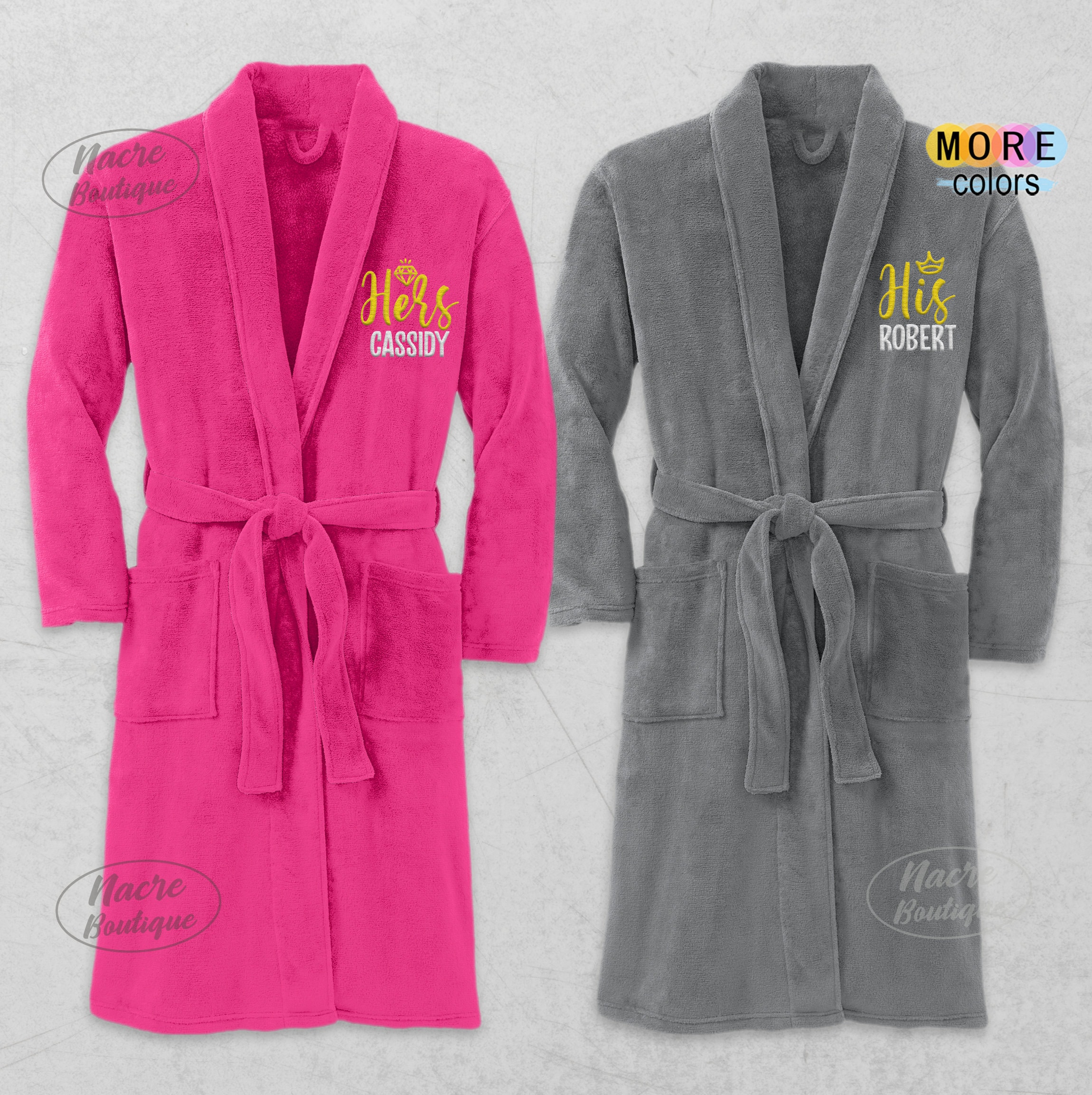 His and Hers Robe Personalized Embroidery Robes Anniversary Etsy