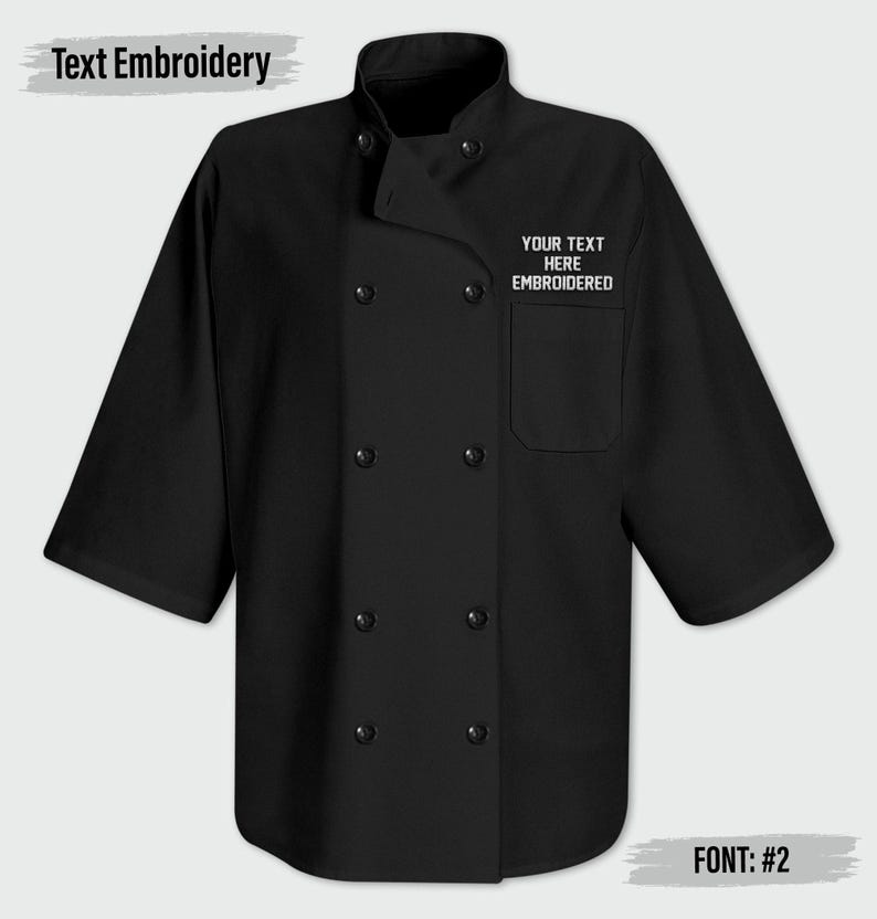 Custom Embroidered Chef Coat, Monogrammed Chef Coat, Custom Embroidery Chef Coat, Personalized Chef Coat, Custom Chef Jacket image 7