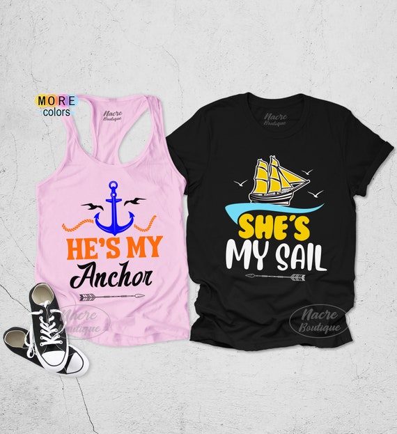 Mens She's My Sail He's My Anchor Matching Couples T-Shirts Mens She's My Sail He's My Anchor Matching Couples T-Shirts