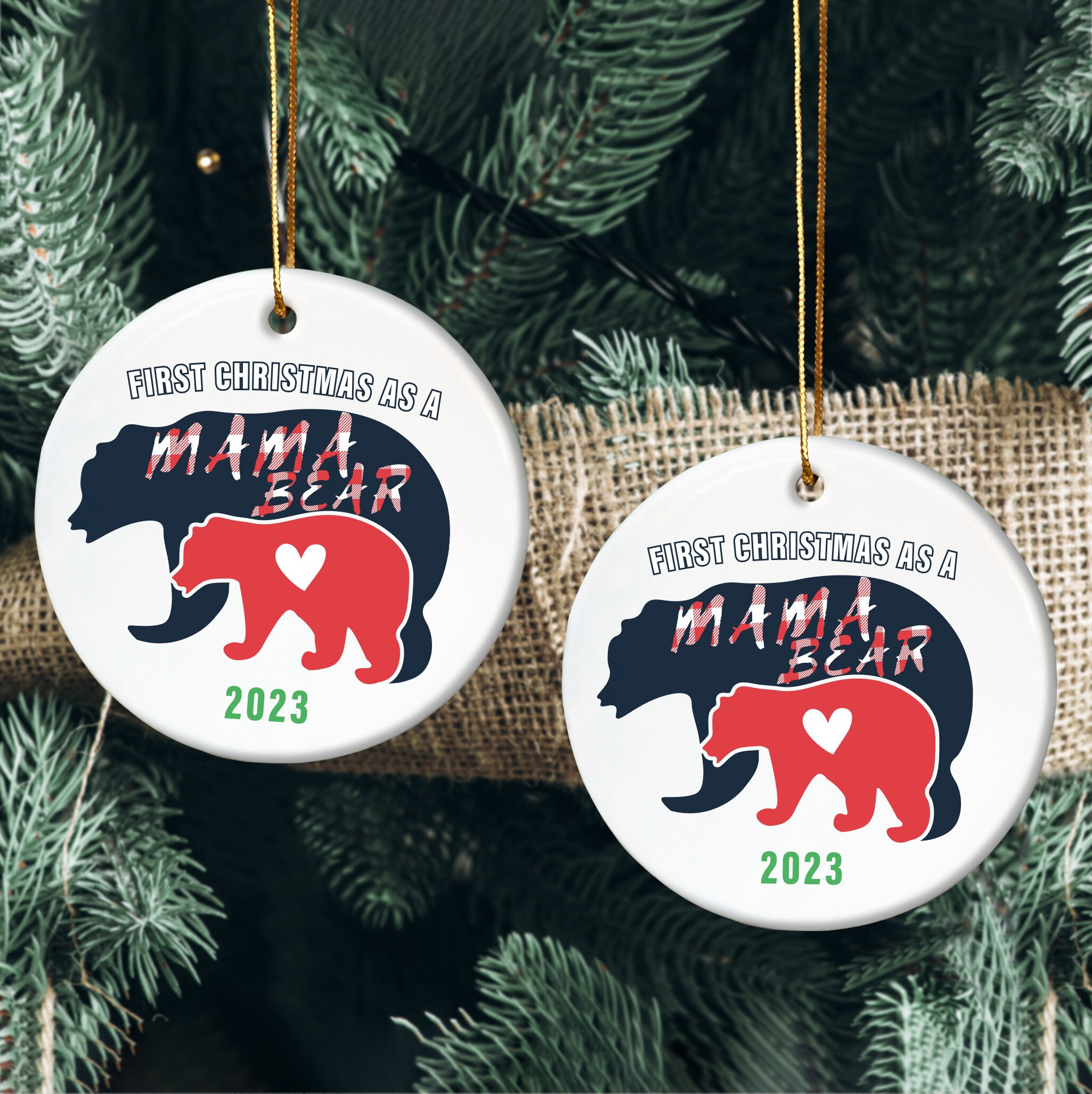 Mama bear Christmas ornament.Christmas ornament.Mama bear.New mom.Mom  gift.Christmas Gift.Personalized gift.Gift idea.