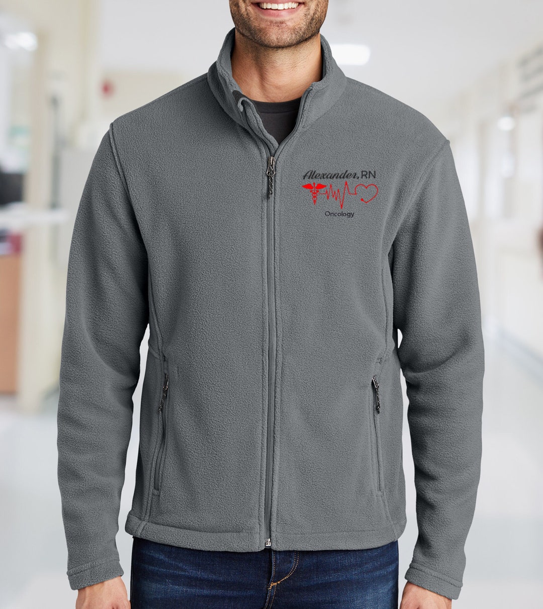Custom Embroidered Medical Assistant Jacket, Custom Nurse Fleece Jacket