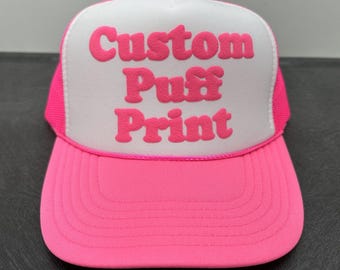 Custom Foam Trucker Hats, Personalized Baseball Caps, Custom Puff Print Trucker Hats, Custom Caps, Unisex Foam Trucker Hats, 3D Puff Print