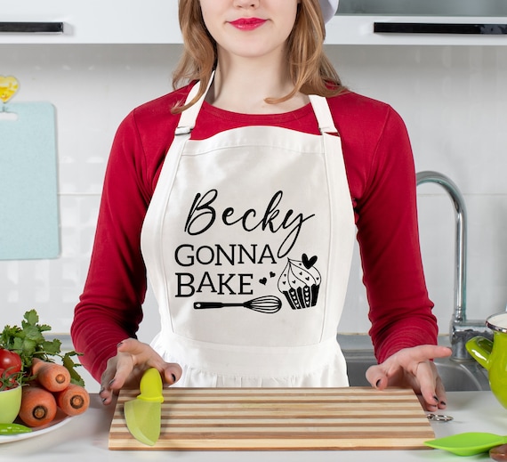Custom Gonna Bake Ruffled Apron Bakery Apron Custom Kitchen