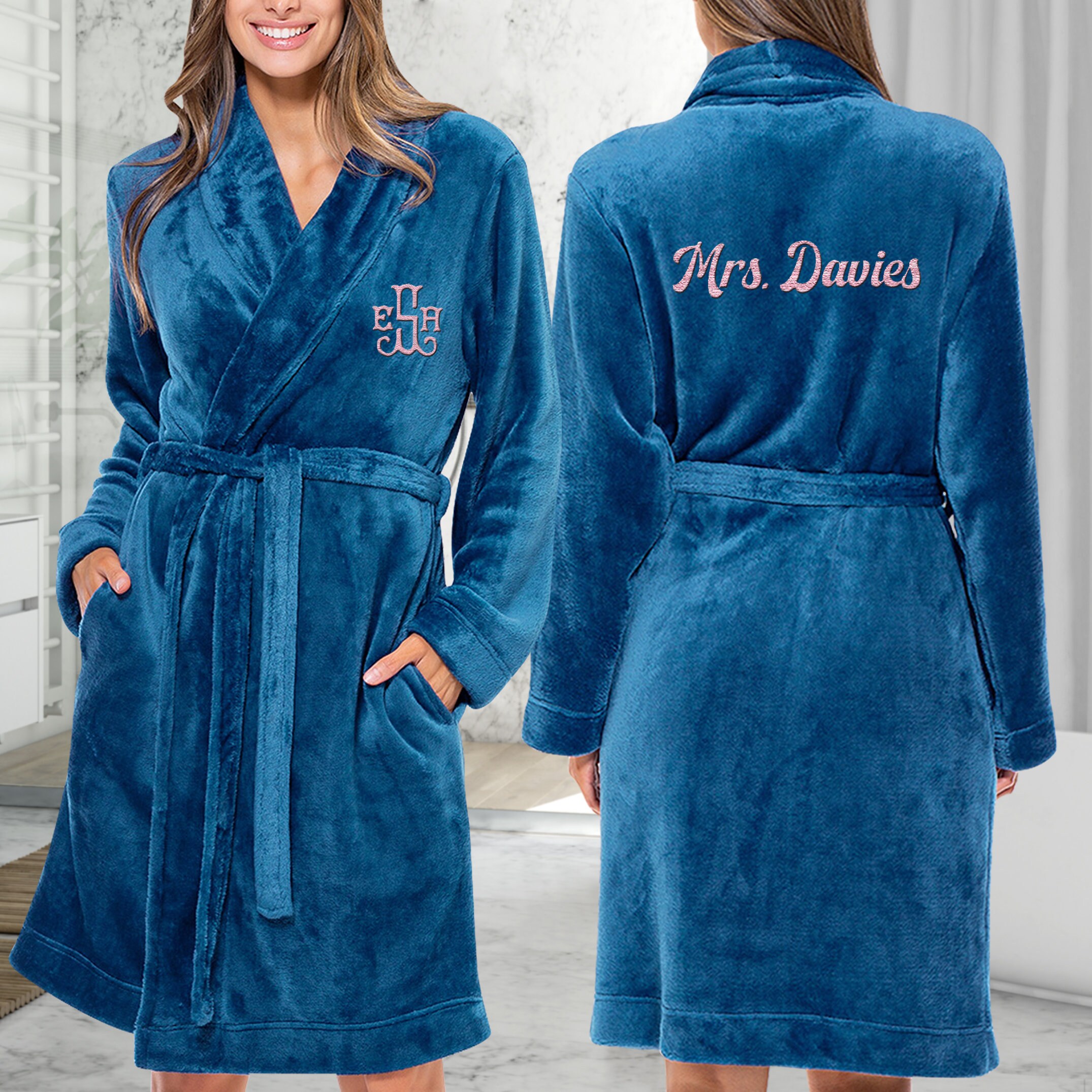 Embroidery Robe Personalized Embroidered Womens Robe, Custom Embroidery Robe, Gift for ...