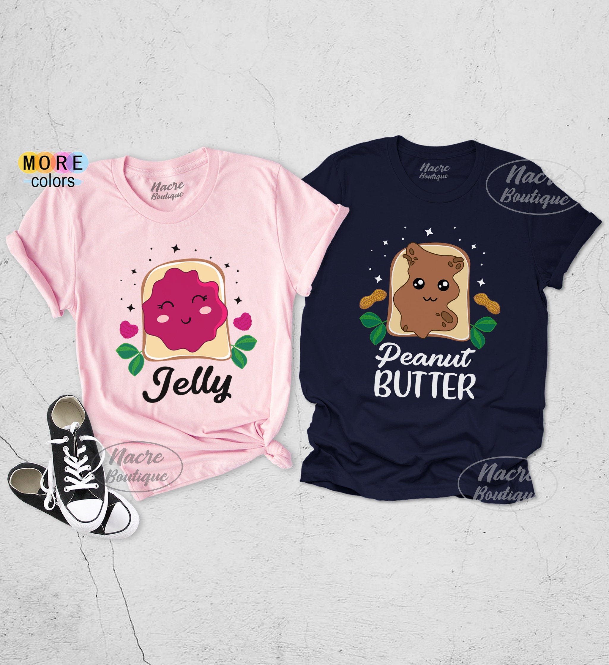 NacreBoutique Peanut Butter Jelly Shirt Best Friend Shirts BFF Shirts Besties Shirts Peanut Butter and Jelly Cute Couple Shirt Matching Couple Shirt