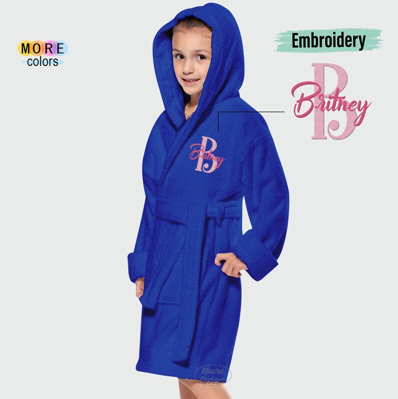 Kids Personalized Bath Robes Monogram Kids Spa Robes Girls Etsy