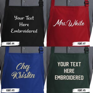 Custom Embroidered Apron, Custom Monogrammed Apron, Custom Text Apron, Personalize Apron, Custom Apron Men, Custom Apron Women, Gift For Her image 7
