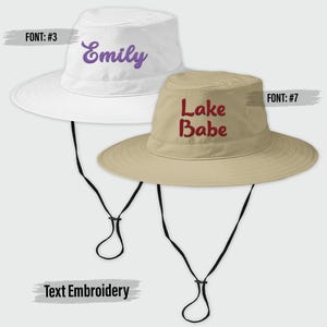 Customized Embroidered Bucket Hat, Custom Text Embroidery Bucket Hat, Custom Summer Hat, Personalized Text Bucket Hat, Custom Sun Hat C921 image 10