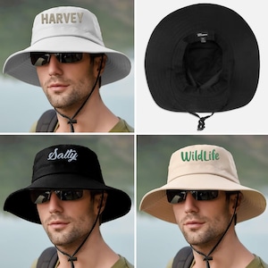 Customized Embroidered Bucket Hat, Custom Text Embroidery Bucket Hat, Custom Summer Hat, Personalized Text Bucket Hat, Custom Sun Hat C921 image 6