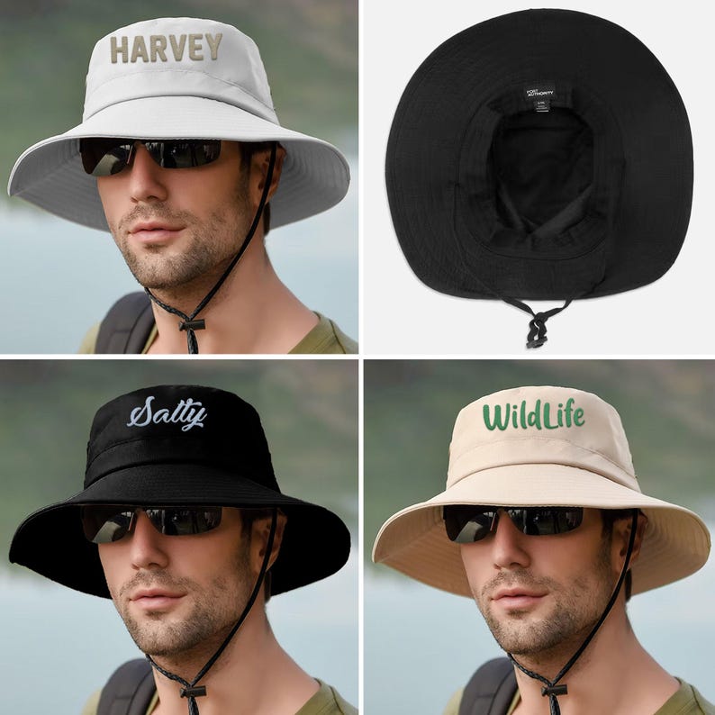 Customized Embroidered Bucket Hat, Custom Text Embroidery Bucket Hat, Custom Summer Hat, Personalized Text Bucket Hat, Custom Sun Hat C921 image 6