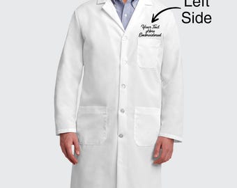 Blouse De Laboratoire Brodée Personnalisée - Blanche, Manches Longues, 3 Poches - Ajoutez Votre Nom Ou Logo !