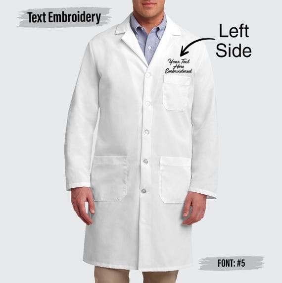 TAILOR'S Personnalisé Personnalisable Brodé Hommes Blouse de Laboratoire, Blouse Chimie, Manche Longue Blouse de Médecin Médical pour Chimie étudiant et Lycée Hospital Industriel